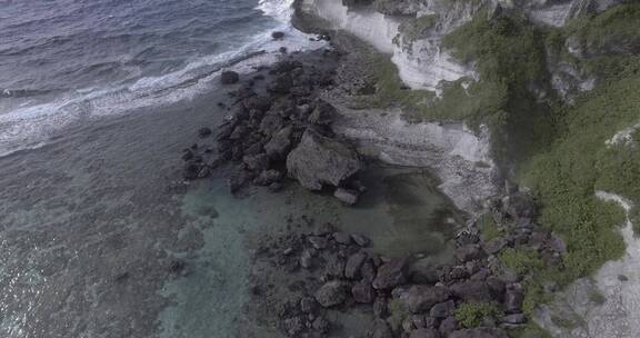 4K美国塞班海岛悬崖大海风光航拍