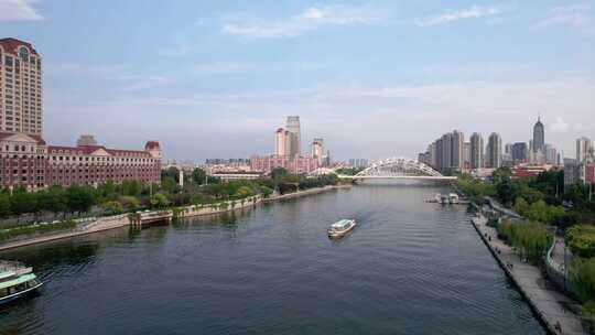 天津海河风景城市建筑风光航拍