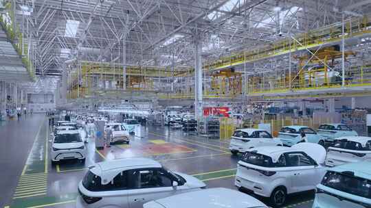 电动汽车工业工厂车间 自动化生产
