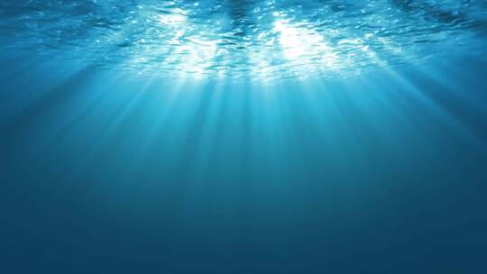 海底阳光光线透过海水