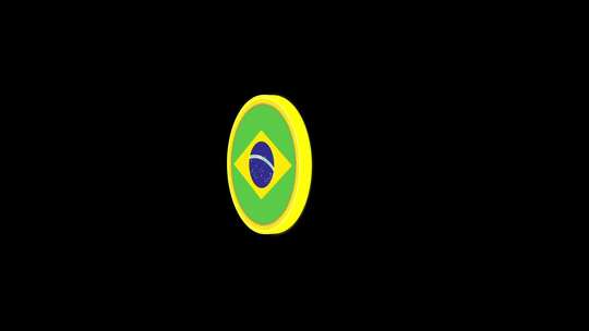 巴西3D国旗金色图标