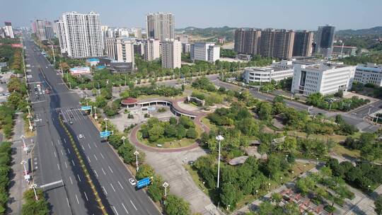 航拍城市 航拍公路 航拍车流 邵阳大道