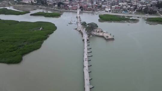 大气航拍 福建 泉州 洛阳桥 古建筑 闽南