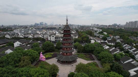 江苏苏州盘门景区4A景区航拍