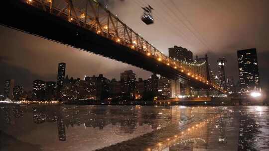 大桥城市夜景延时视频