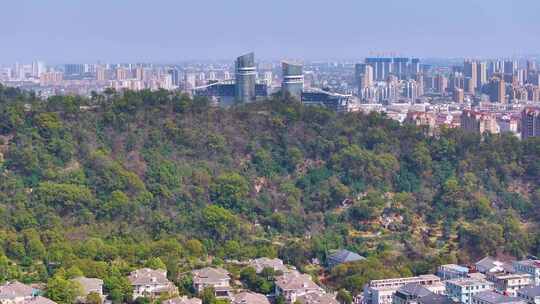 台州市椒江区大景全景航拍城市地标白云山飞