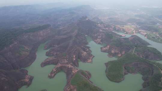 湖南郴州高倚岭风景区丹霞地貌航拍