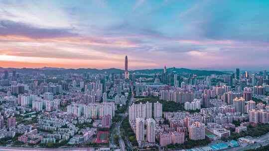 深圳城市建筑亮灯延时航拍合集