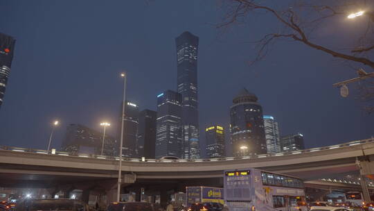 夜晚城市空镜 北京夜晚街景