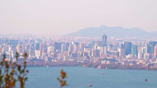 杭州西湖湖滨城市建筑风景