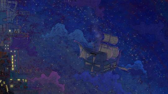 油画飞船-童话梦想-星空远方