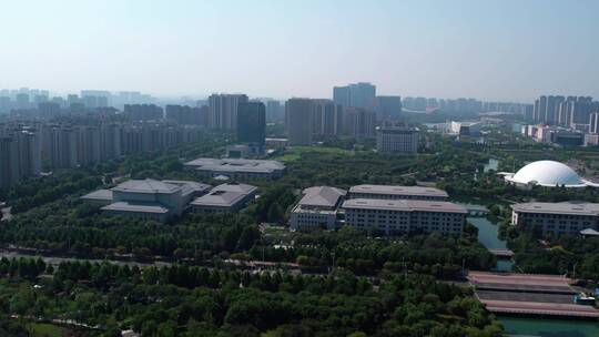 航拍山东淄博城市风貌全景 4k