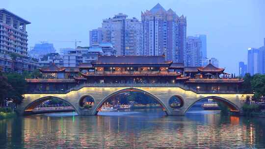 中国四川省成都市锦江区安顺廊桥