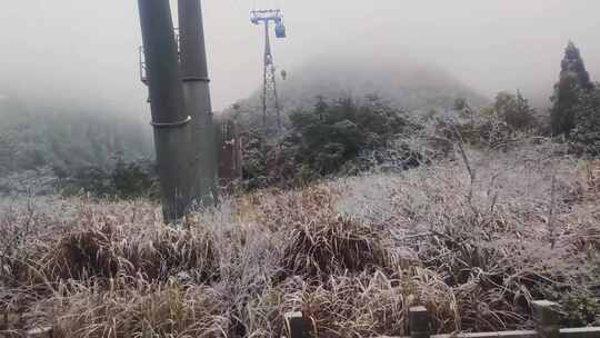 安徽黄山索道缆车雪山美景风景视频素材