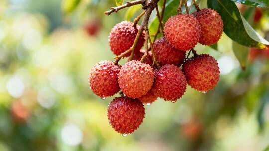 雨后荔枝果园挂满果实治愈风光视频