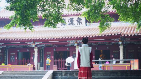 美女古风旅拍中国风寺庙古装MV泉州开元寺