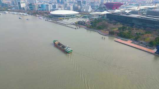 上海黄浦江上面的游船船只船舶特写视频素材视频素材模板下载