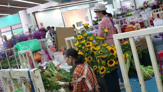 昆明斗南花卉交易市场\鲜花交易\斗南花市