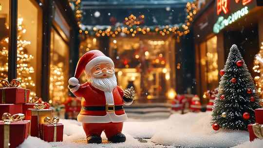 唯美圣诞节节日气氛圣诞老人cg效果