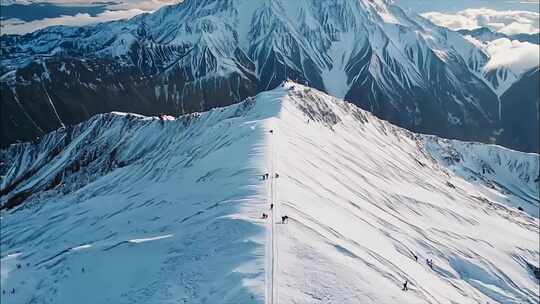 日出云海雪山日照金山唯美早晨清晨风景风光