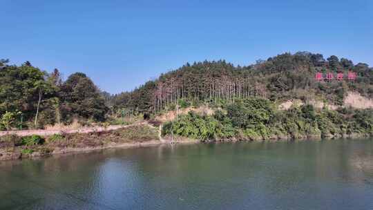 冬天郴州西河风光带河流河水