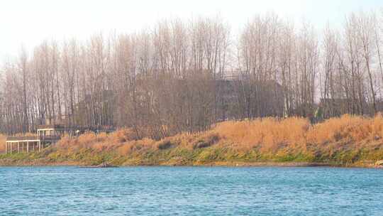 河流湖泊湿地公园乡村风光