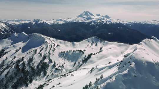 雪，山顶，瀑布山脉，山脉