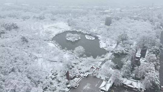 武汉东湖风景区冬季雪景风光