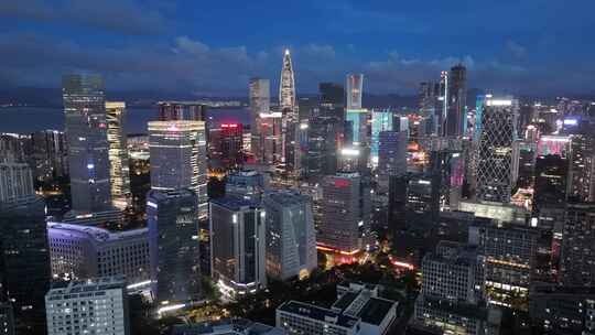 深圳城市夜景高楼俯瞰