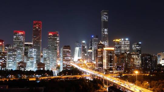 【视频合集】北京国贸CBD都市夜景视频素材模板下载