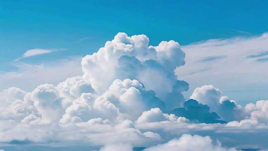 蓝天蓬松白云景观