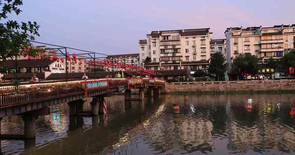 京杭大运河杭州段江南水乡沿河建筑 塘栖