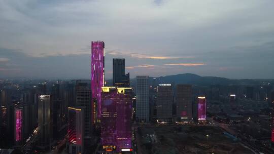 湖南长沙湘江金融中心北辰三角洲城市夜景
