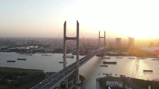 上海闵浦大桥4K航拍原素材视频素材模板下载