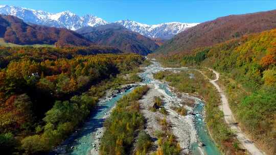 航拍山川河流山脉风景