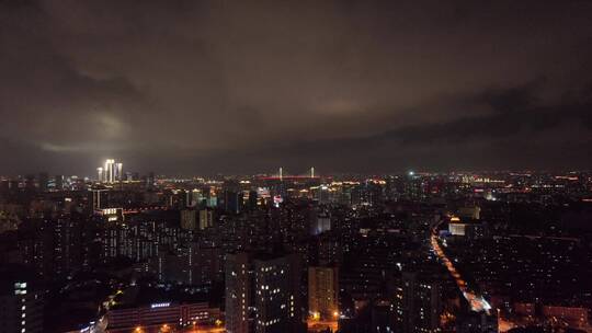 上海徐汇区夜景航拍