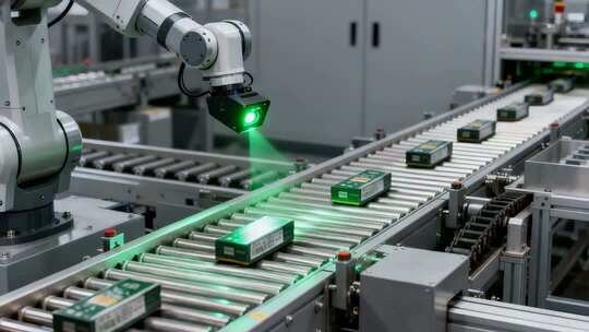 工厂自动化生产线机械臂作业