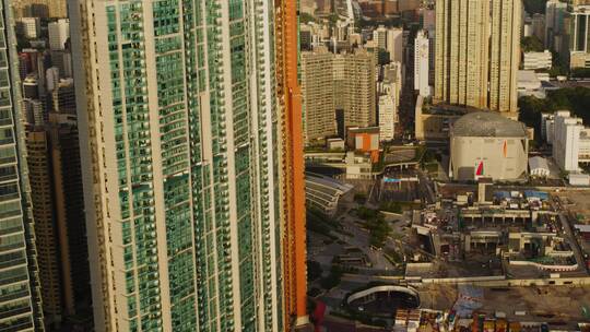香港西九龙高铁站航拍视频素材模板下载