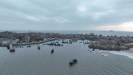 泉州海边渔村小岛海港惠安港口视频素材模板下载