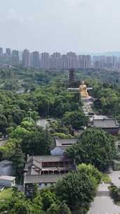 竖屏航拍重庆华岩旅游风景区华岩寺