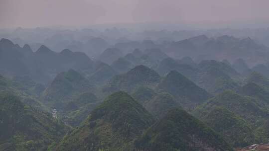 贵州兴义东峰林喀斯特地貌航拍自然景观