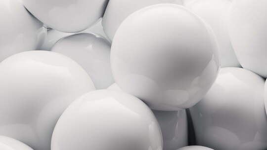 白色柔软的弹性球体三维渲染