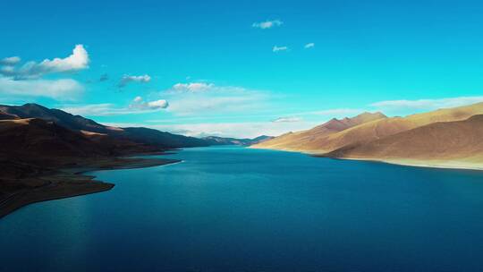 西藏羊湖航拍4k