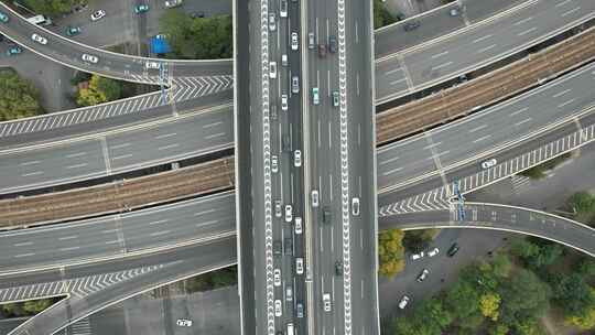 天津城市街道立交高架交通行驶路况