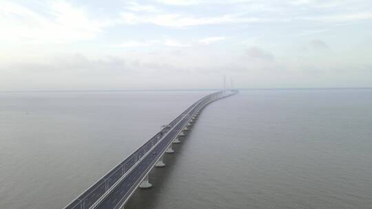上海崇明长江口大风车长江大桥4K航拍视频素材模板下载