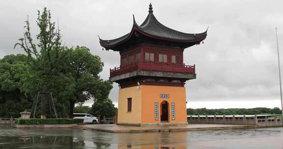 苏州重元寺古建筑 雨天雨景