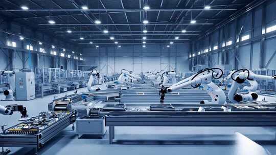 工厂自动化生产线与工人作业