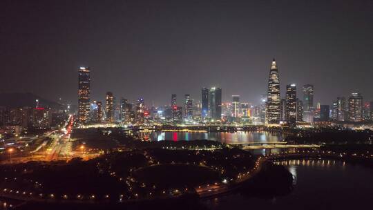 4K深圳南山区深圳湾夜景