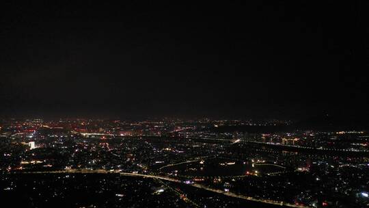 泉州市区夜景航拍500米高空泉州城市大景