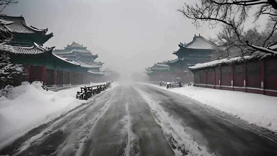 北京冬天雪景